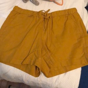 Gold linen shorts